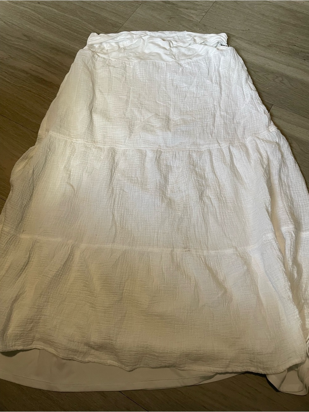 White Tiered Maxi Skirt - Lightweight Summer Skirt